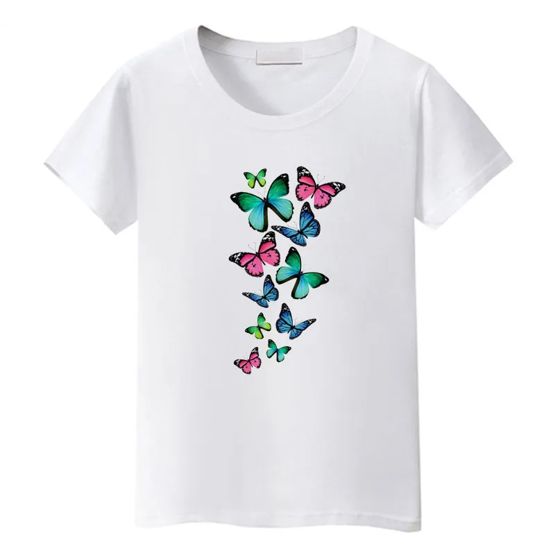 

bgtomato Summer colorful butterfly T shirt women lovely Clothes Tshirt cool top Tees Brand T-shirt Lovers kawaii Shirt plus size