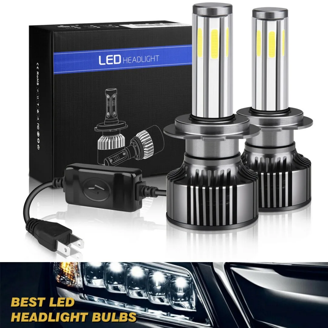 

Mayitr 2pcs H7 LED Headlight 6-Side Canbus 2400W 360000LM Kit Bulb 6000K High Low Beam Fog Lamp Accessories