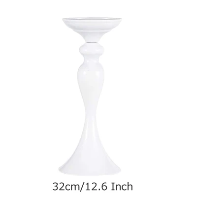32cm White ERMAKOVA металлический подсвечник стойка колонна подсвечник событие дорога свинец цветок стойка для Вазы Свадьба Ужин события центральный элемент - Цвет: 32cm White