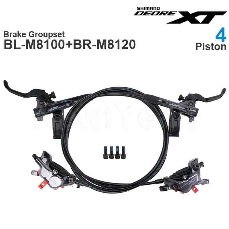 

SHIMANO DEORE XT Hydraulic Disc Brake Groupset include BL-M8100 Brake Lever and BR-M8120 4-Piston Brake Caliper Assembled