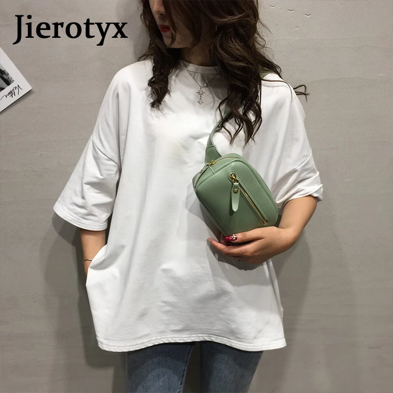 JIEROTYX трендовая кожаная поясная сумка Женские поясные сумки модная нагрудная на