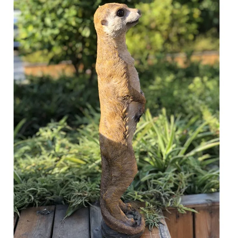 

COUNTRY CUTE SURICATE STATUE RESIN CRAFTS SIMULATION ANIMAL MEERKAT ARTS SCULPTURE OUTDOOR GARDEN COURTYARD DECORATION R2955