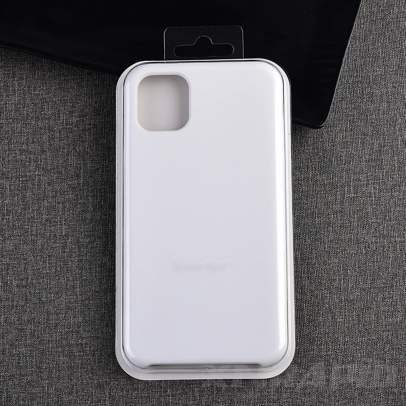 Официальный силиконовый чехол для телефона для Apple iPhone 11 Pro Max чехол для iPhone XR X XS Max 7 8 6 6s Plus с логотипом задняя крышка - Цвет: White