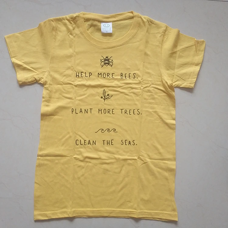 Помочь большему количеству пчелы футболка Для женщин завод деревья принтовые