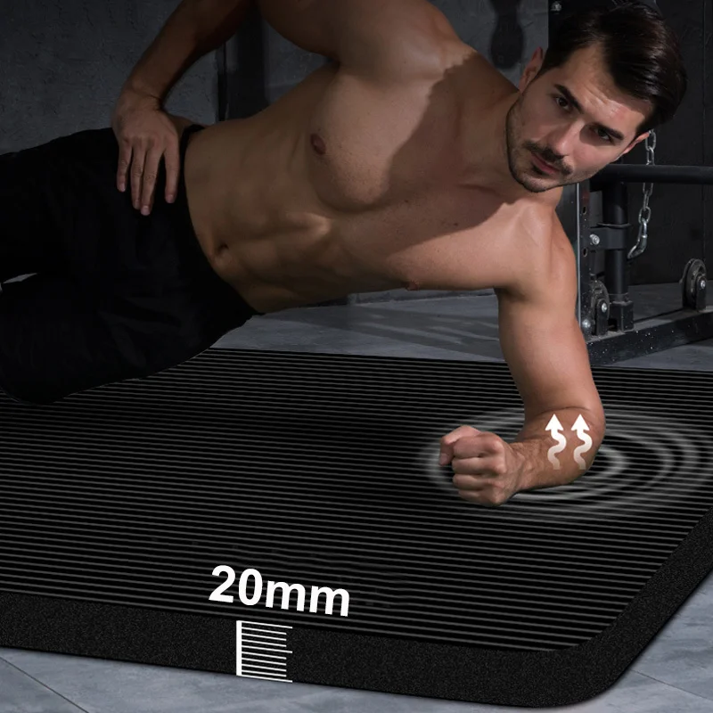 

2CM Thickening NBR Yoga Mats 200X90CM Large Size Anti Slip Fitness Mat GYM Home Push Ups Exercise Gymnastics Workout Floor Pad
