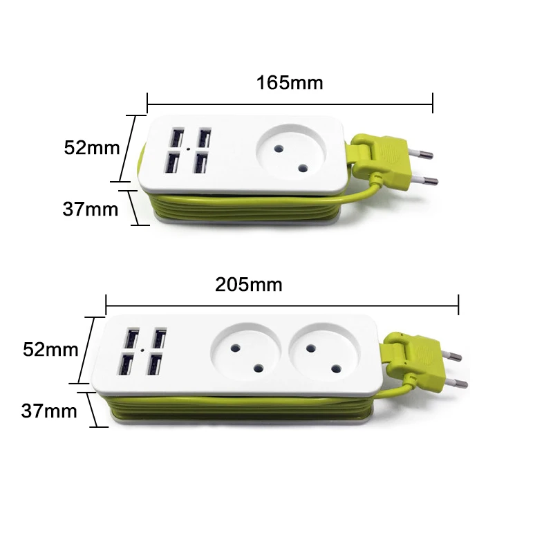 Умная Сетевая розетка с несколькими розетками 1200 Вт 250 В 4 USB 1/2 евророзетки