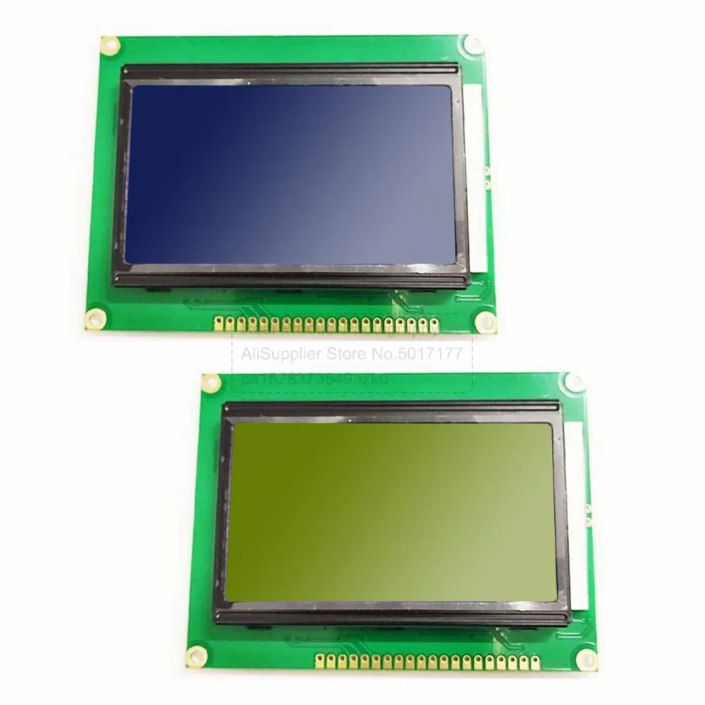 

12864 LCD Screen Module 128*64 DOTS LCD Module Display with Backlight IC Drive ST7920 Parallel Port 20Pin Blue Green