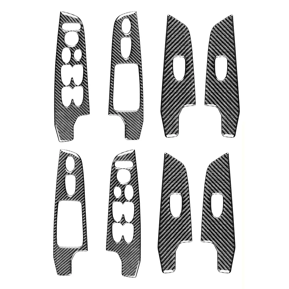 

Left-Hand/Right-Hand Drive Car Styling Window Lifter Control Carbon Fiber Panel Sticker 4PCS For Honda Civic 8th Gen 2006-2011
