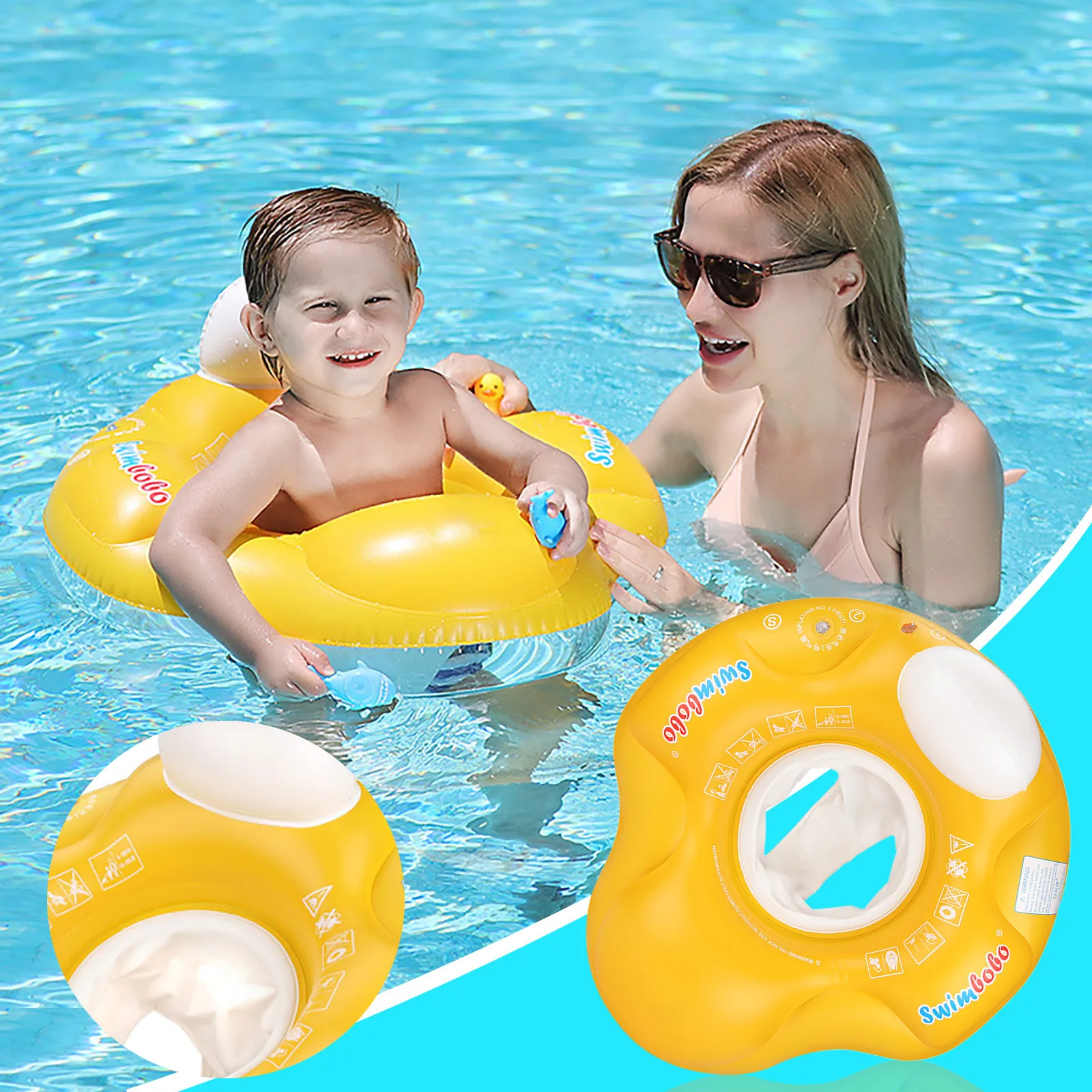 

Baby Pool Float Swimming Ring Thickened Yellow Environmental Protection PVC pool accessories bouee gonflable piscine
