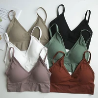 women tank crop top seamless underwear female crop tops sexy lingerie intimates with removable padded camisole femme fashion