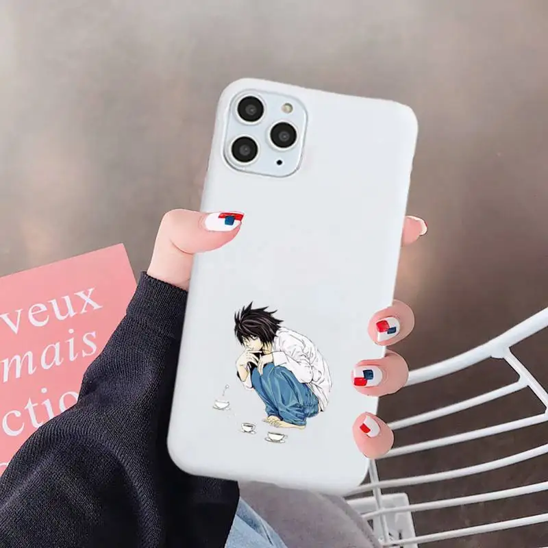 

Japan anime Death Note Phone Case Candy Color for iPhone 6 7 8 11 12 s mini pro X XS XR MAX Plus