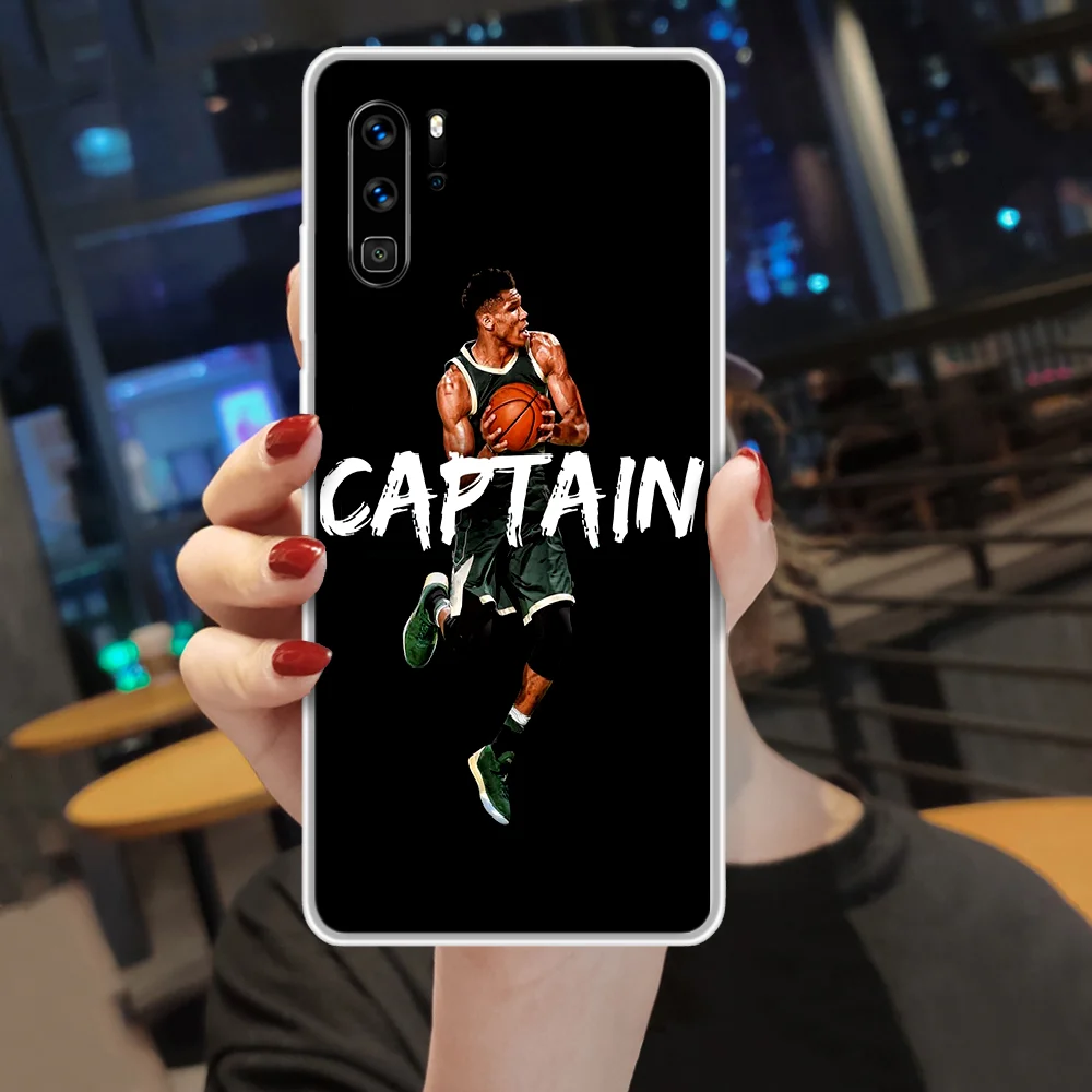 

Giannis Antetokounmpo Alphabet Phone Case hull For HUAWEI p 8 9 10 20 30 40 smart Lite 2017 19 Pro Z transparent hoesjes