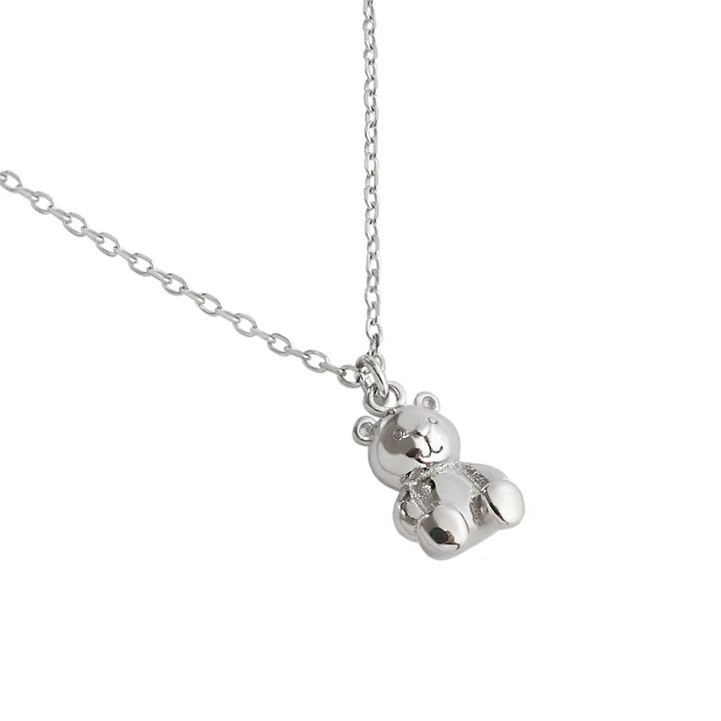 

S925 sterling silver Designer For Women Cute Cartoon Mini Bear Pendant Necklace High Quality Link Chain Necklaces