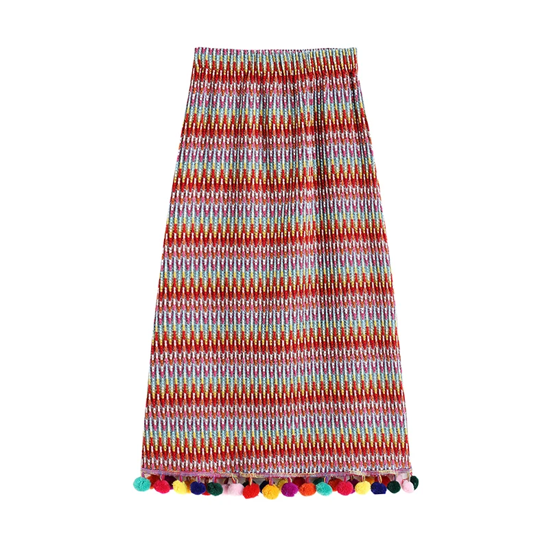 

Women Autumn Knitted Skirt Colorful Knitted Women A-Line Skirt Stretch High Waist Women Winter Skirt Femme Faldas Jupe Saia