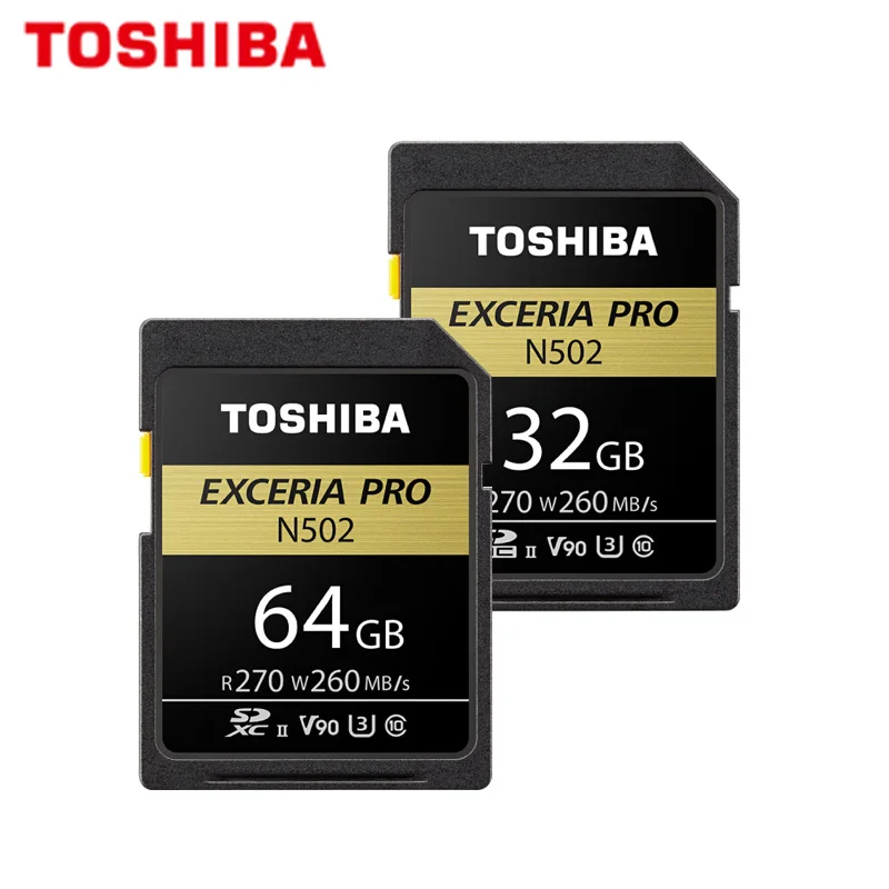 TOSHIBA оригинальная sd карта 64 ГБ 32 SDHC SDXC U3 V90 C10 UHS II памяти N502 EXCERIA PRO Max 270 МБ/с./с