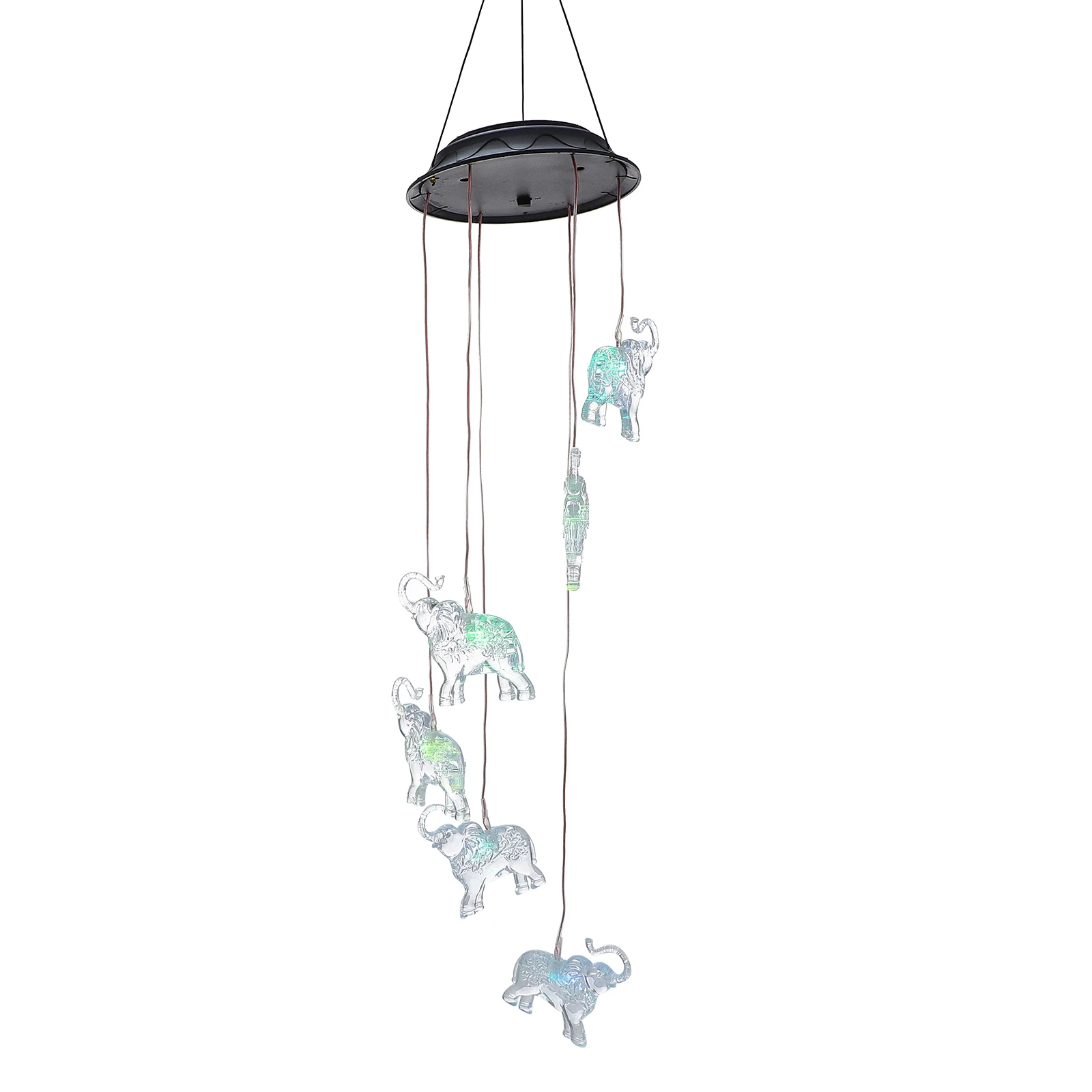 

Solar Wind Chimes Elephant Design Wind Bell Pendant LED Light Garden Lamp LED Wind Bell Lamp Outdoor Garden Decoration Lamp