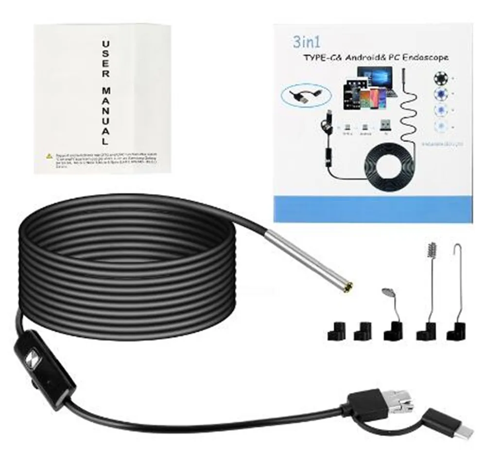 3,9 мм 720P беспроводной Wi-Fi эндоскоп HD бороскоп, 3в1 USB-камера осмотра с 6 светодиодами змеиная камера для iphone android 2 м