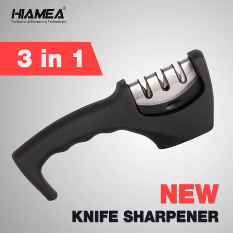 Точилка для ножей HIAMEA, 3 этапа, Профессиональный кухонный точильный камень, точильный камень для ножей, вольфрамовый Алмазный керамический точильный инструмент