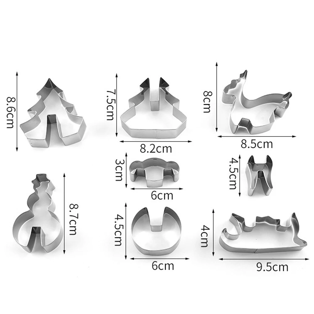 

8/9/18Pcs Stainless Steel Christmas House Molds Diy Baking Cookie Tool Moulds Biscuit Fondant Cookie Cutter