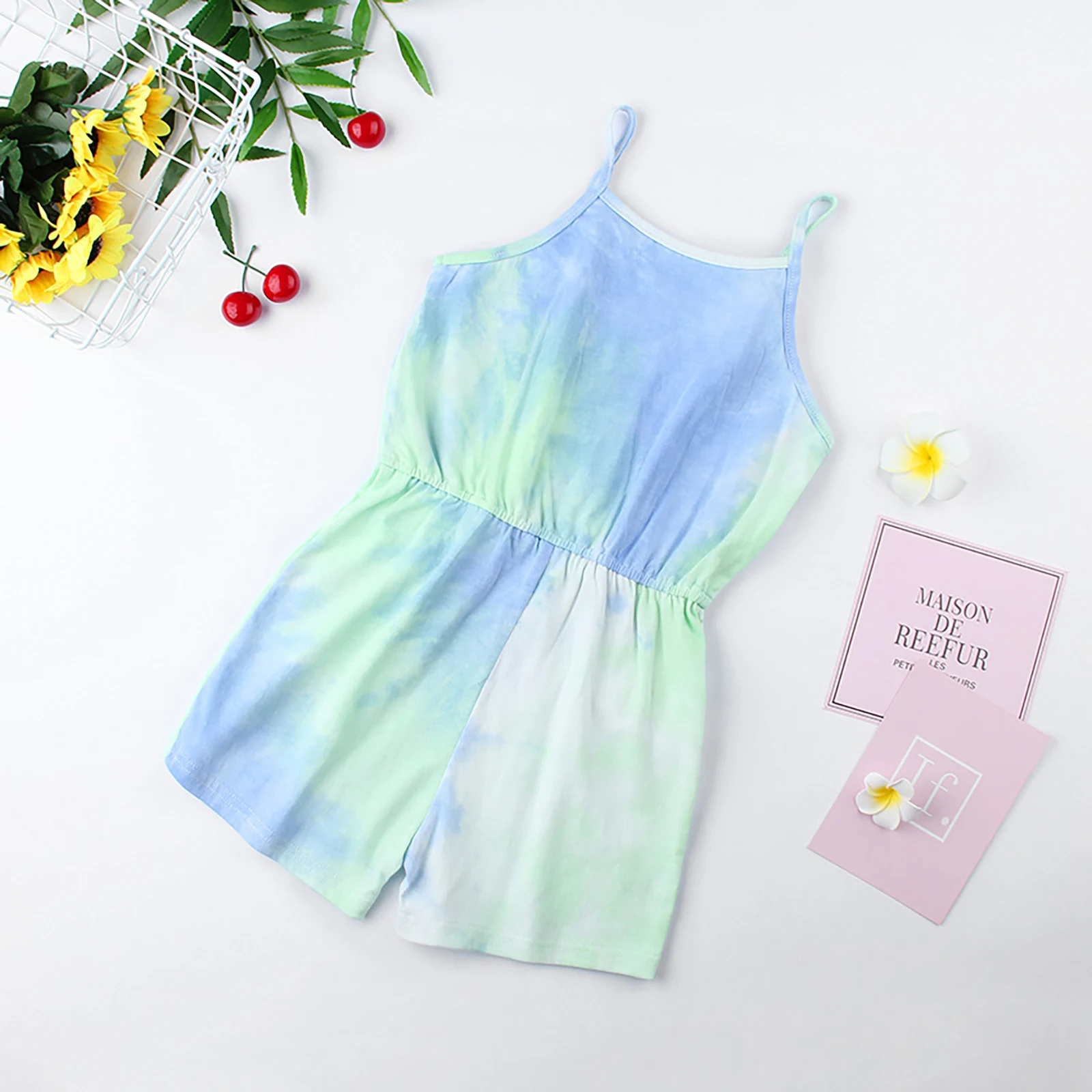 Детский танцевальный комбинезон на бретельках без рукавов с эластичным поясом |