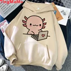 Мужские толстовки Axolotl 2021, Корейская уличная одежда с принтом, Мужская одежда, толстовка с капюшоном