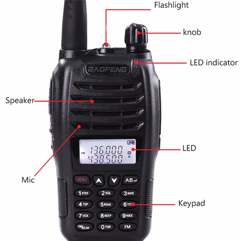 2PCS BaoFeng BF-B6 Portable Walkie Talkie UV B6 Two Way Radio Dual Band VHF/UHF Woki Toki 5W FM Radio Transceiver