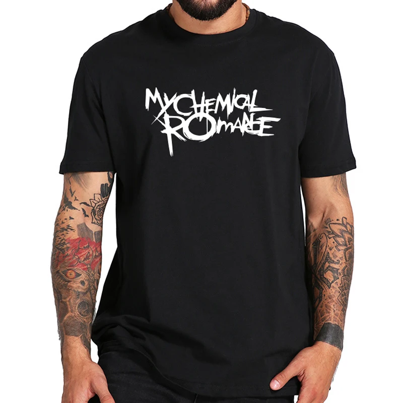 

Футболка с надписью «My Chemical roman», в стиле панк, с короткими рукавами, европейский размер, 100% хлопок, Harajuku, Q6281
