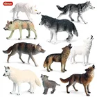 Фигурки животных Oenux, классические дикие волки, серый волк, волка, ПВХ, высокое качество, образовательная детская игрушка, подарок