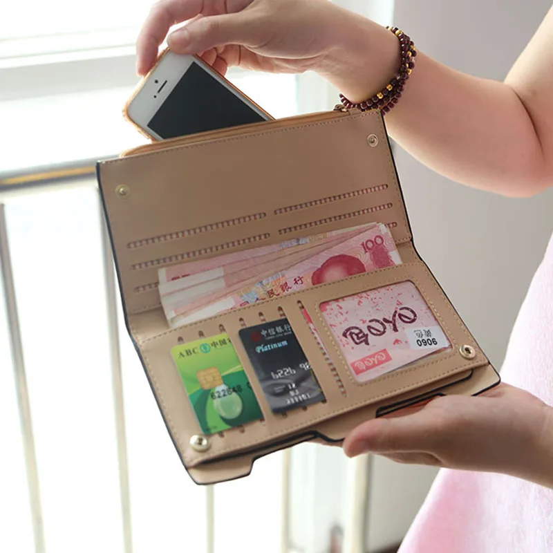 Кошелек женский на молнии удлиненный клатч с милым щенком дизайнерский бумажник