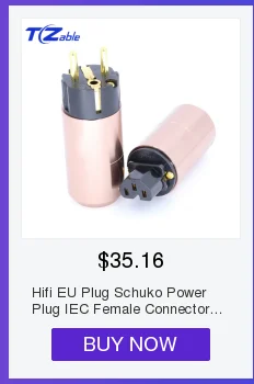 Hifi ЕС адаптер питания позолоченный Schuko разъем IEC гнездовой разъем Электрический штекер мужской прозрачный кабель питания разъемы