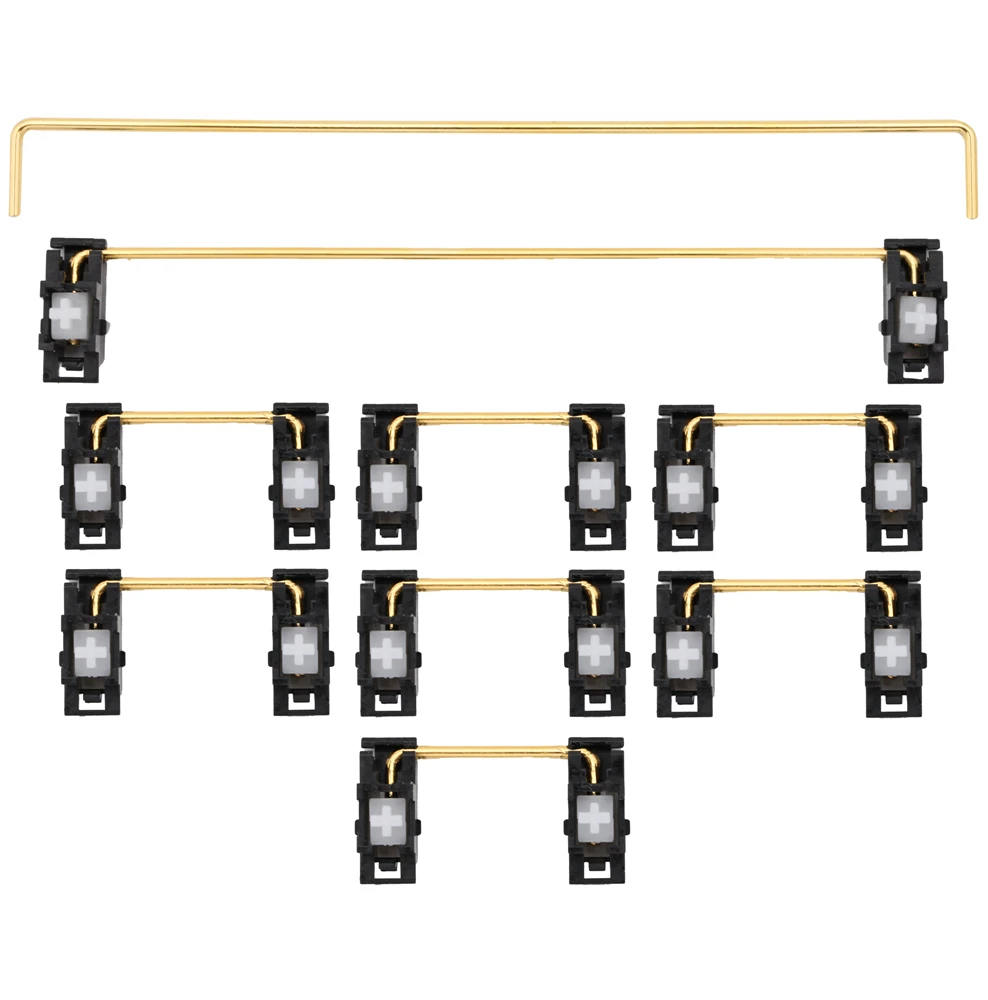 

Everglide Panda Black White Gold Plated Plate Mounted Stabilizer for Custom Mechanical Keyboard Plate YC66 Zeeyoo 68 YC96 Womier