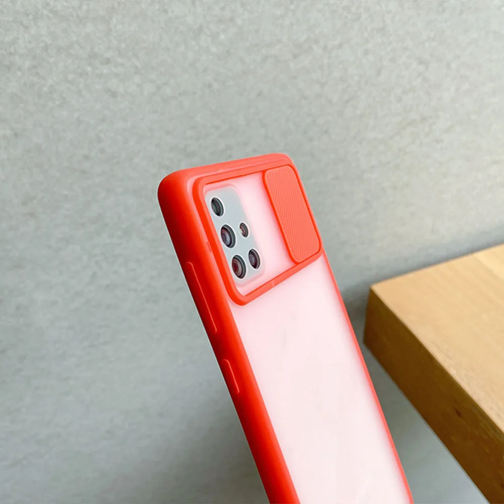 

LOVECOM Slide Camera Protection Phone Case For Samsung S21 Plus S20 FE Note 20 Ultra Matte Soft Solid Color Clear Cover Case