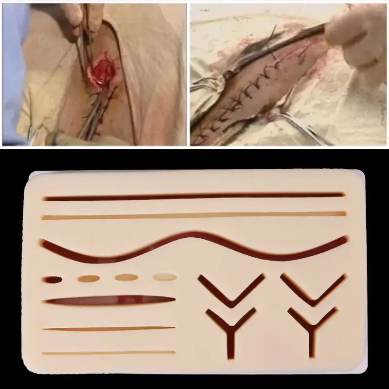 

B2EF Silicone Human Skin Model Suture Practice Pad Training Practice Tool