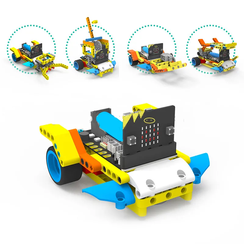 Newest STEAM DIY Programmable Robot Kit BBC Micro:bit Smart Robot Car Kit Compatible with Building Block Robot for Children Gift