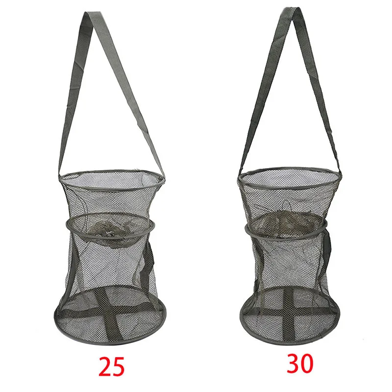 

Hot 1pcs Network Fold Landing Net Portable Dark green Fishing Net Round Folding Fish Shrimp Mesh Cage Cast Net Fishing Trap