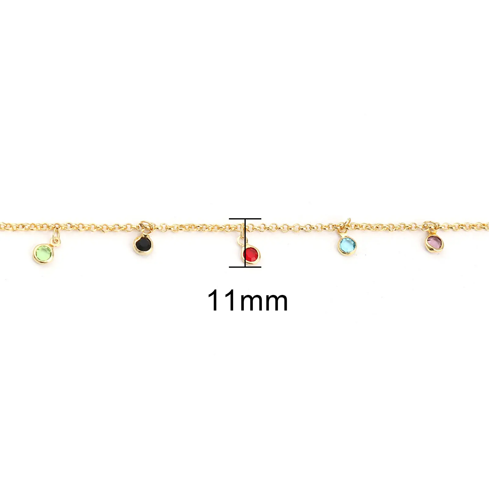 Doreen коробка медные и стеклянные звенья цепи фурнитура круглые позолоченные