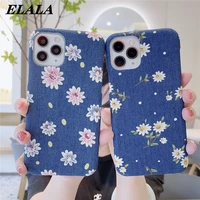 winter flannel cloth phone case for iphone 12 mini 11 pro max se 2020 xs xr x 6 7 8 plus vintage flower back cover hard coque
