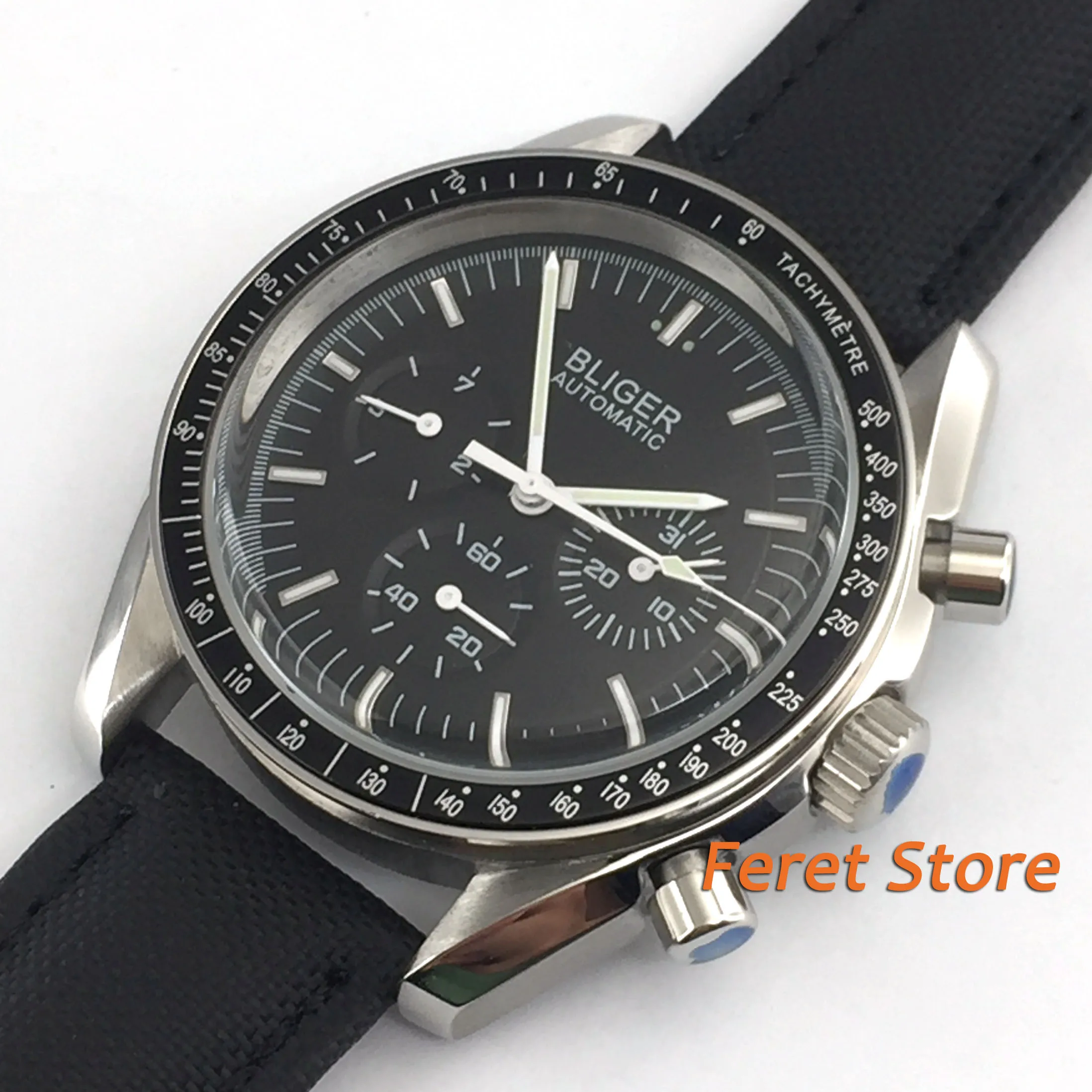 40 мм черный циферблат чехол из нержавеющей стали индикатор дня недели