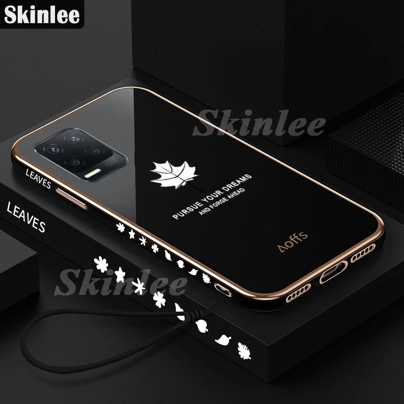 Чехол Skinlee для Realme 8 5G Мягкий противоударный бампер с Кленовым листом чехол