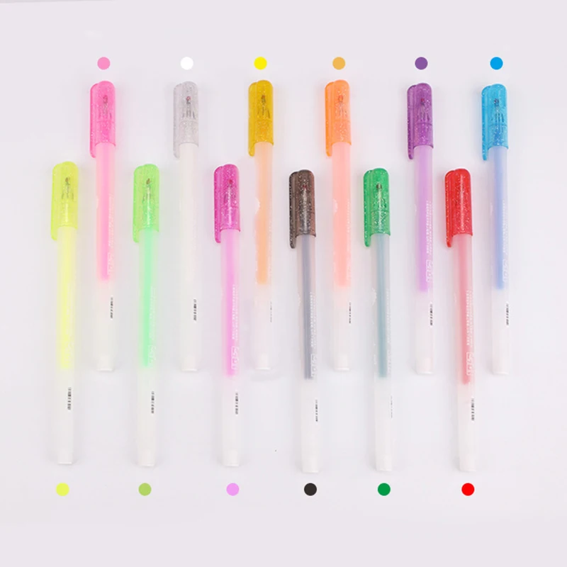 

3D Glossy Jelly Ink Pen Set Colorful DIY Fluorescent Graffiti Gel Pen Gift For Kids UY8
