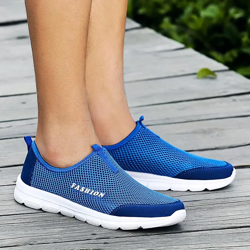 Zapatillas deportivas ligeras para hombre, zapatos deportivos para trote, talla grande, para correr, color azul, GMB-2114, verano, 2021