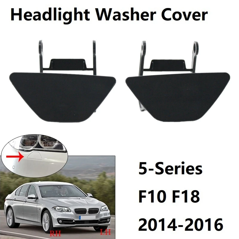 

1 Pair Head Light Lamp Head Light Washer Nozzle Cover Caps for -BMW 5-Series F10 F18 2014-2016 51117332683 51117332684