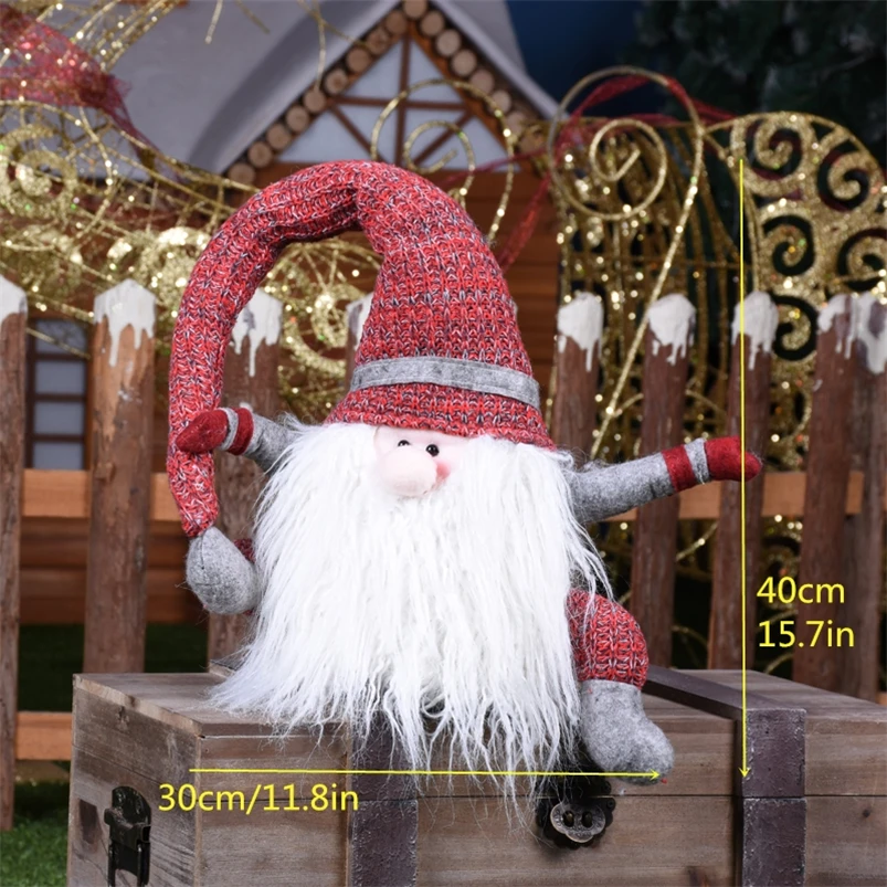 

Long Hat Santa Gnome Christmas Figurine New Year Christmas Party Decorations Christmas Tree Decoration Xmas Doll