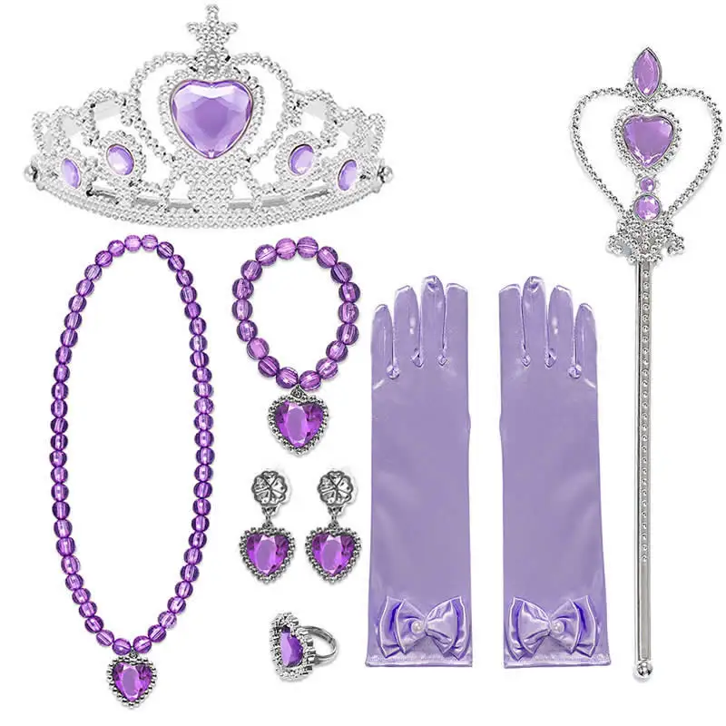 Платье принцессы Анна и Эльза комплект аксессуаров для костюма перчатки девочек