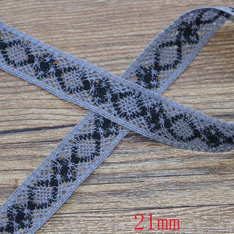 2.1cm 1yard Цвет Горячая Хлопок рулон кружевной ленты вязать клейкая лента стикер ремесло украшение ткань - Цвет: 2.1cm 1yard