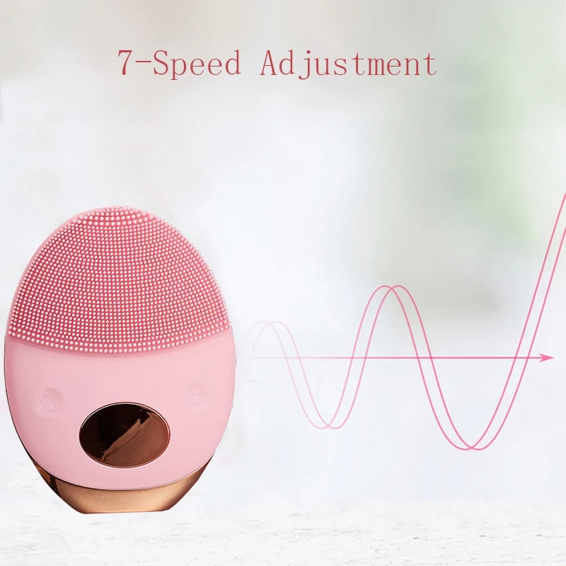 

Control Oil Shrinking Pores Facial Cleansing Brush Electric Silicone Cleansing Instrument Massager Soft Face Wash Pink