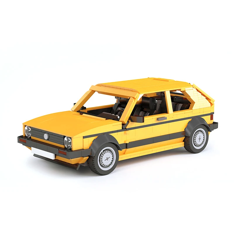 

New MOC Town Yellow Golf Mini High-Tech Car Model Building Blocks Assembly Idea Vehicle Toy Boy Sports Car For Children Kid Gift