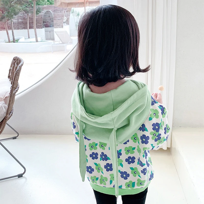 

Autumn Winter Baby Kid Clothes Children Girls Costume Floral Hooded Tops Pullover Infant Clothing Outfit Sweatshirt