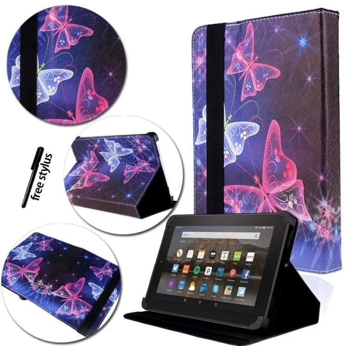 KK & LL кожаный чехол книжка для планшета Amazon Fire 7 (5th / 7th 9th Generation 2015 2017 2019 Release) с