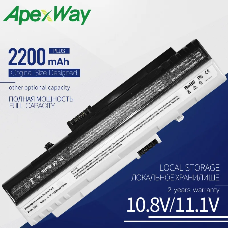 

ApexWay 10.8v 3 Cells 2200mAh Laptop Battery For Acer Aspire Uno A110 A150 ZG5 UM08A31 UM08A71 UM08A72 UM08A73 UM08B74